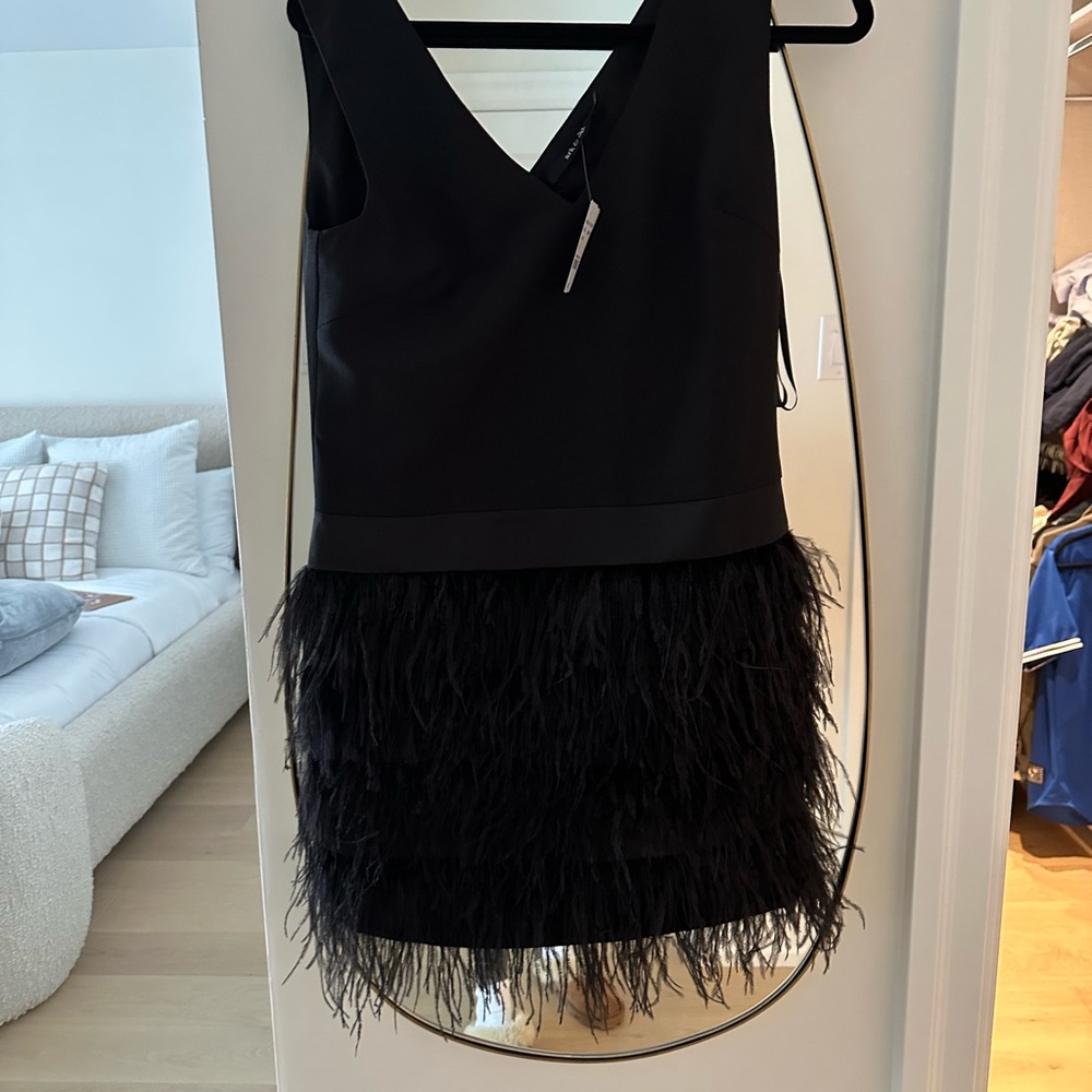 Ark & Co Black Feathered Mini Dress